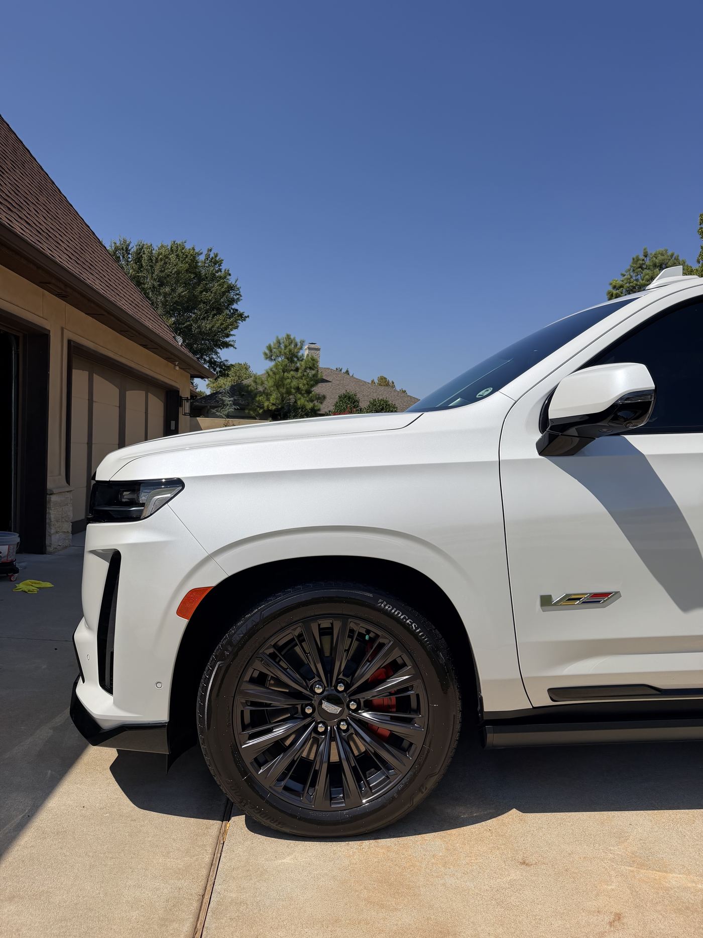 White Cadillac Escalade after a full inside and out detail